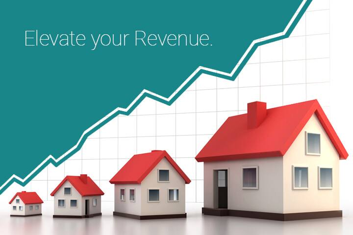 Model houses and a rising chart — Elevate your Revenue
